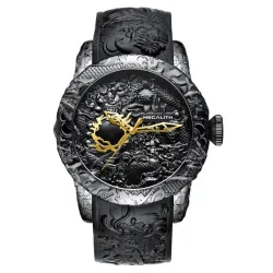 RelojesReloj impermeable de lujo con escultura de dragón