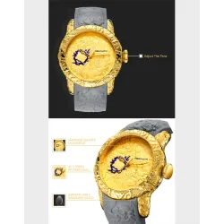 RelojesReloj impermeable de lujo con escultura de dragón
