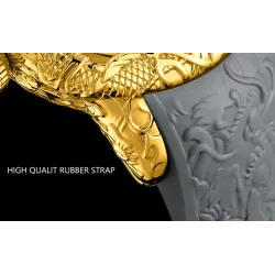 Luxury waterproof watch with dragon sculpture