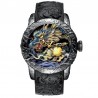 Luxury waterproof quartz watch with dragon sculpture