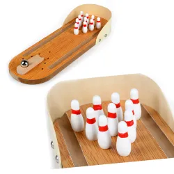Mini wooden mini bowling game set