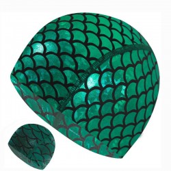 Nylon swimming cap with mermaid pattern - unisex