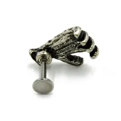 Body piercing with skull handEarrings
