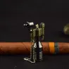 Retro mini metal lighter med keychain - refillable