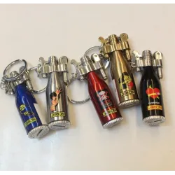 Retro mini isqueiro de metal com chaveiro - recarregável