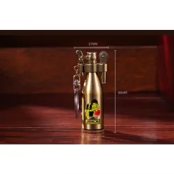 Mini briquet en métal rétro avec porte-clés - rechargeable
