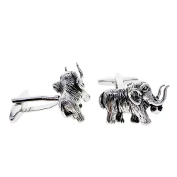 Fashionable cufflinks with silver mammothCufflinks