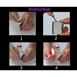 Metal flint match lighter - camping - emergency fire starter - 1500 times