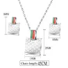 Square örhängen & halsband - silver - rostfritt stål smycken