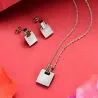 Square örhängen & halsband - silver - rostfritt stål smycken