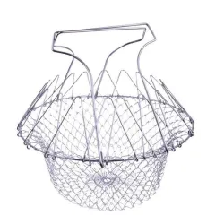 Foldable strainer - rostfritt stål mesh kokning korg