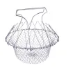Foldable strainer - rostfritt stål mesh kokning korg