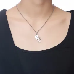 Bästa vänner för alltid - rostfritt stål halsband - par - 2 bitar
