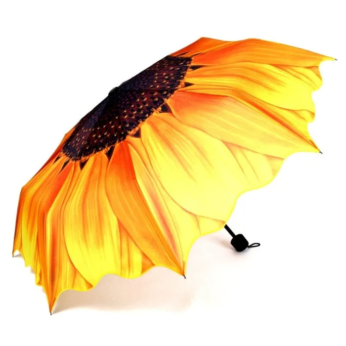 Sunflower design - regn och sol paraply - vikande