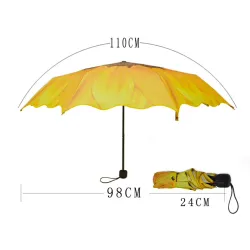 Sonnenblumendesign - Regen & Sonnenschirm - Falten