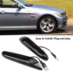 Tupakointi 16 LED - sivumerkkivalo - Käännä signaali-indikaattorit BMW E90 E91 E92 E39 E60 E46 E53 E36 - 2 pc