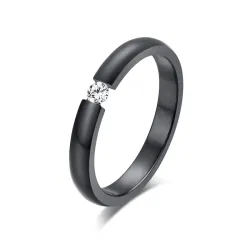 AnillosAnillo elegante con cristal - acero inoxidable