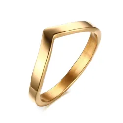 AnillosAnillo de oro de forma V elegante