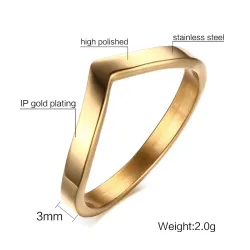 AnillosAnillo de oro de forma V elegante