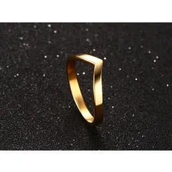 AnillosAnillo de oro de forma V elegante
