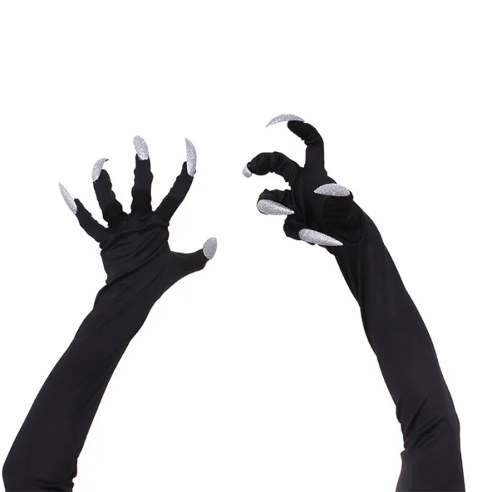 Halloween handskar med långa naglar