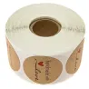 Adhesivos & cintasHecha a mano con Amor - papel kraft natural - pegatinas redondas - 500 piezas