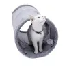 Foldable pets suede tunnel with ball & steel frame