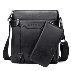Muodikas nahka crossbody & olkapäälaukku lompakolla