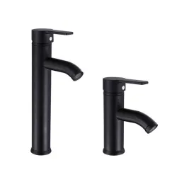 Black stainless steel basin faucet