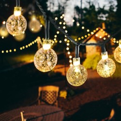 bolas de cristal LED solar - luzes de Natal impermeável