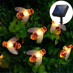 LED światło z pszczołami - lampki choinkowe zasilane energią słoneczną