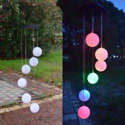 LED solare alimentato vento chimes luce - palline appese - lampada