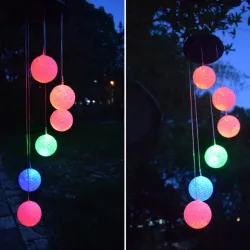 LED solare alimentato vento chimes luce - palline appese - lampada