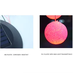 LED solare alimentato vento chimes luce - palline appese - lampada