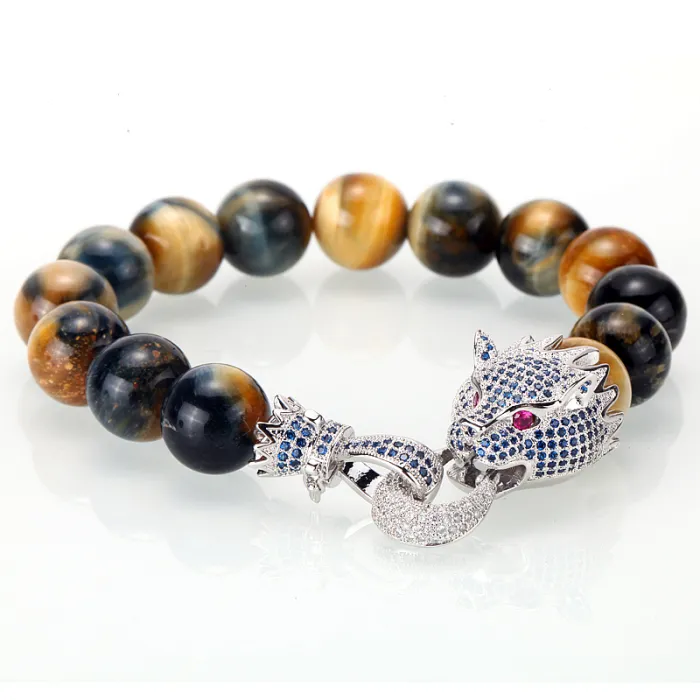 Dragão de cristal - pulseira com pedras de contas