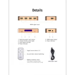 5 in 1 & 3 in 1 su 4K Interruttore HDMI