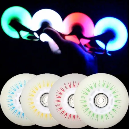 Rodas de borracha piscando para patins de rolo - LED