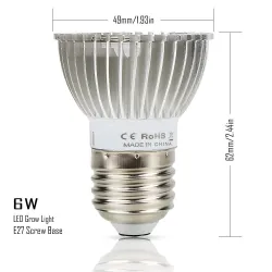 6W - E27 E14 GU10 - LED kweeklamp - hydrocultuurKweeklampen