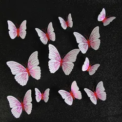 papillon 3D - sticker mural avec aimant 12 pièces