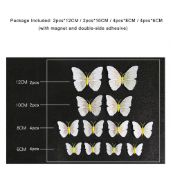 Motyl 3D - naklejka ścienna z magnesem 12 sztukNaklejki Ścienne