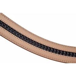 Genuine leather belt with automatic buckle