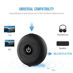 AltavocesAdaptador estéreo multipunto Audio 3.5mm - coche inalámbrico Transmisor de música Bluetooth para altavoz PC TV