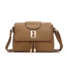 Retro läder crossbody & axelväska