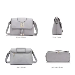 Crossbody couro retro e saco de ombro