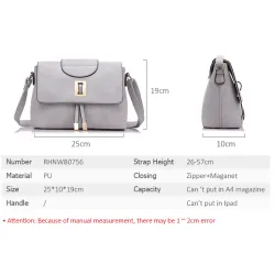 Crossbody couro retro e saco de ombro