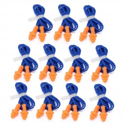 Waterproof silicone ear plugs - reusable - hearing protection - with string 10 pairs