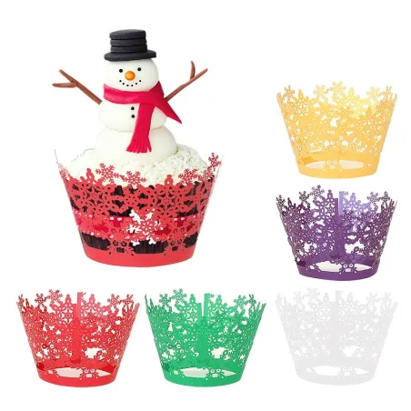 Jul omslag för muffins & cupcakes - papper wrappers 12 bitar