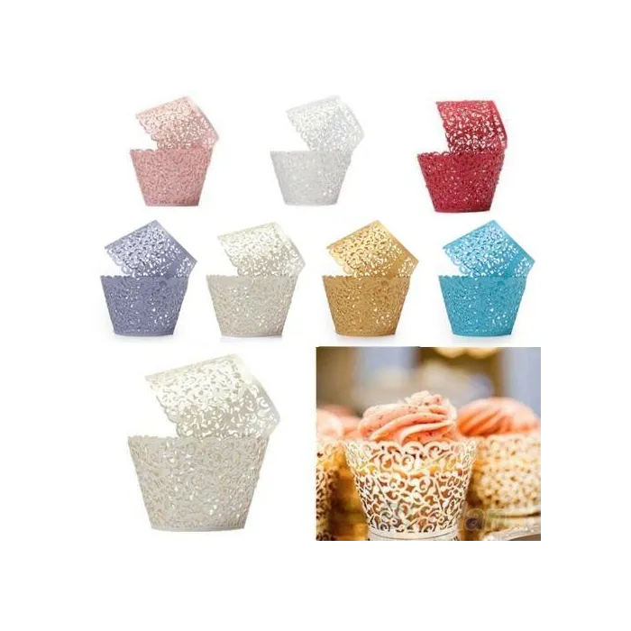 Envoltórios de papel de muffin e cupcake 12 peças