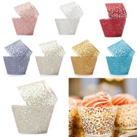 Envoltórios de papel de muffin e cupcake 12 peças