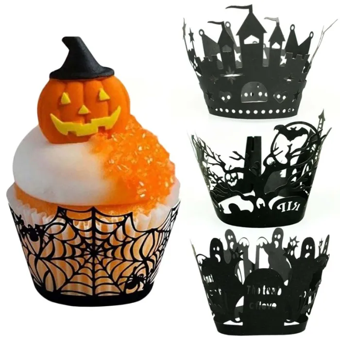 Halloween cupcakes & muffins täcker - papper wrappers 12 bitar